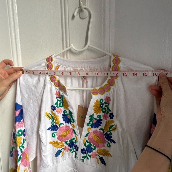 Boden Una embroidered White Maxi Dress 100% Linen - Picture 14 of 16